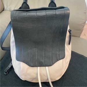 Rag & Bone  Pilot Two Tone Leather Fawn Backpack Black Rare Sold Out
